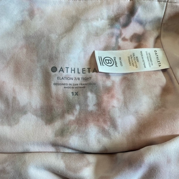Athleta Elation Athletic/Fitness Leggings 1X (16-18) Snow Dye Rosario Pink - Picture 5 of 8